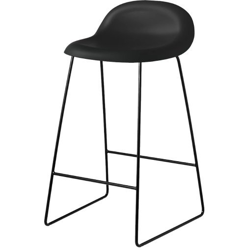 3D Counter Stool - Wood Base (Barhocker ungepolstert)