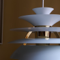 PH Snowball blue/brass Pendelleuchte