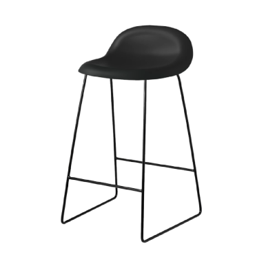 3D Counter Stool - Wood Base (Barhocker ungepolstert)