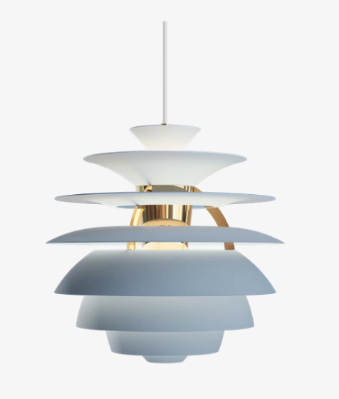 PH Snowball blue/brass Pendelleuchte