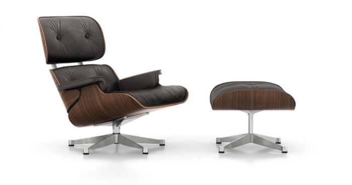 Lounge Chair & Ottoman - Nussbaum schwarz pigmentiert (Sessel)