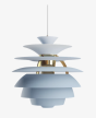 PH Snowball blue/brass Pendelleuchte