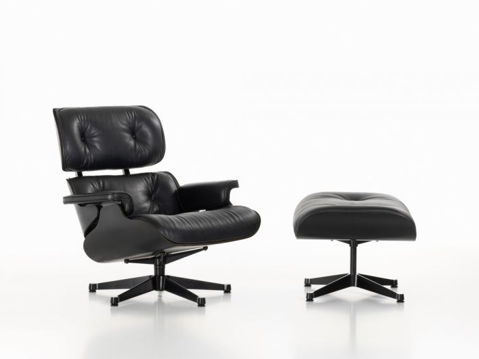 Lounge Chair & Ottoman - Esche schwarz  (Sessel)