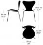 Serie 7 Stuhl - Monochrom schwarz